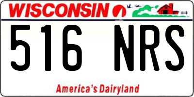 WI license plate 516NRS