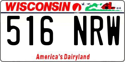 WI license plate 516NRW