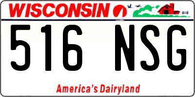 WI license plate 516NSG