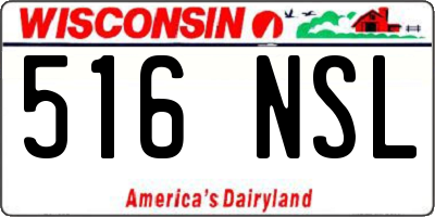 WI license plate 516NSL
