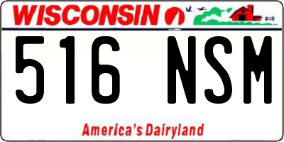 WI license plate 516NSM