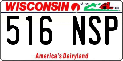 WI license plate 516NSP
