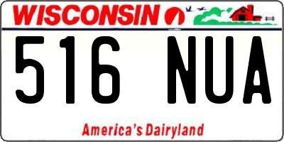 WI license plate 516NUA