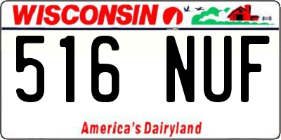 WI license plate 516NUF