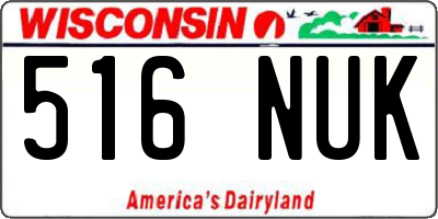 WI license plate 516NUK