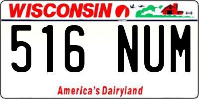 WI license plate 516NUM