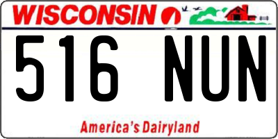 WI license plate 516NUN
