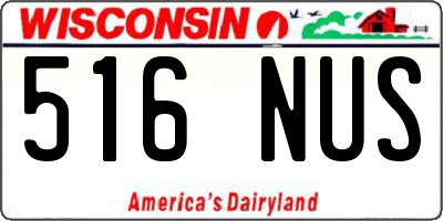 WI license plate 516NUS