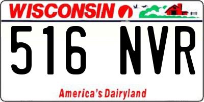 WI license plate 516NVR