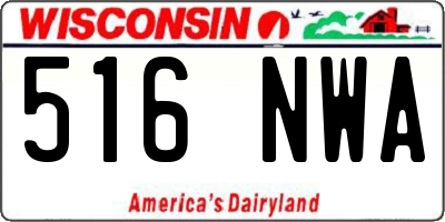 WI license plate 516NWA