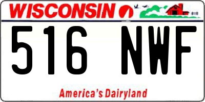 WI license plate 516NWF