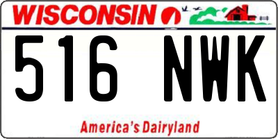 WI license plate 516NWK