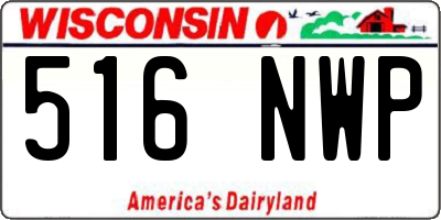 WI license plate 516NWP