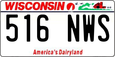 WI license plate 516NWS