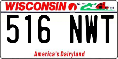 WI license plate 516NWT