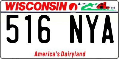 WI license plate 516NYA