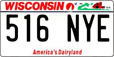 WI license plate 516NYE