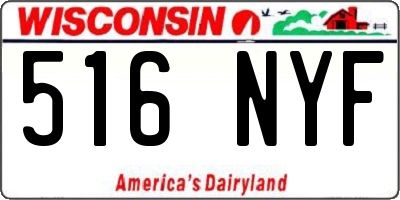 WI license plate 516NYF