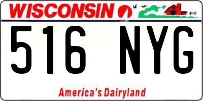 WI license plate 516NYG