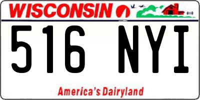 WI license plate 516NYI