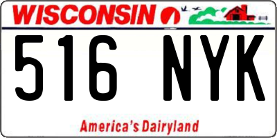 WI license plate 516NYK