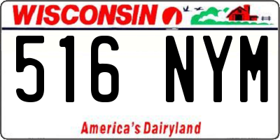 WI license plate 516NYM