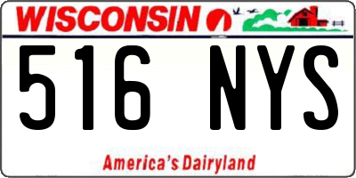 WI license plate 516NYS