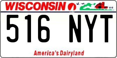 WI license plate 516NYT
