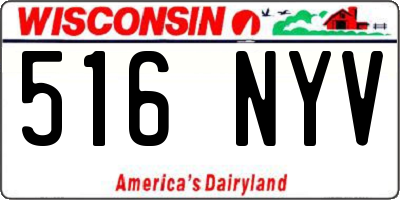 WI license plate 516NYV