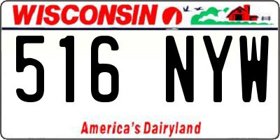 WI license plate 516NYW