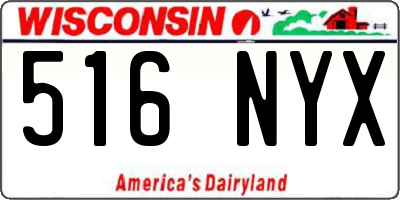 WI license plate 516NYX