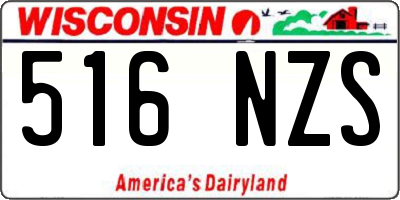 WI license plate 516NZS