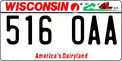 WI license plate 516OAA