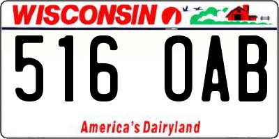 WI license plate 516OAB