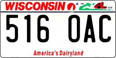WI license plate 516OAC