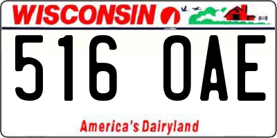 WI license plate 516OAE