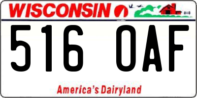 WI license plate 516OAF