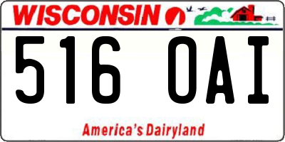 WI license plate 516OAI