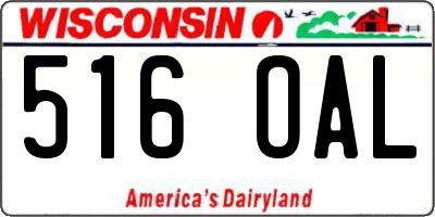 WI license plate 516OAL