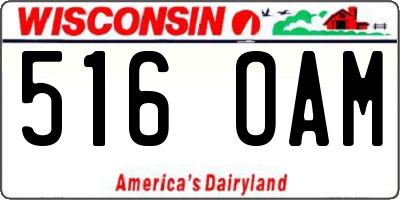 WI license plate 516OAM