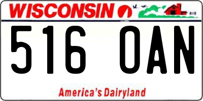 WI license plate 516OAN