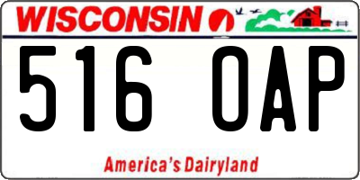 WI license plate 516OAP