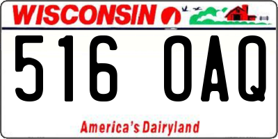 WI license plate 516OAQ