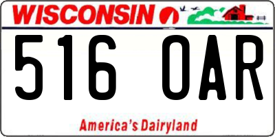 WI license plate 516OAR