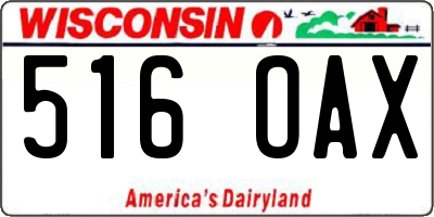 WI license plate 516OAX