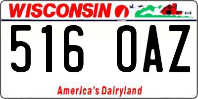 WI license plate 516OAZ