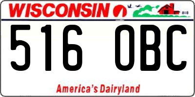 WI license plate 516OBC