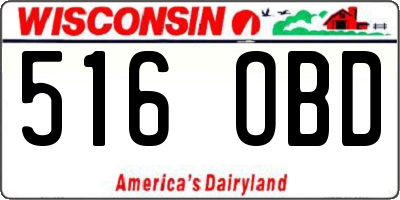 WI license plate 516OBD