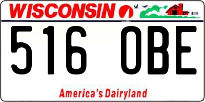 WI license plate 516OBE