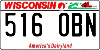 WI license plate 516OBN